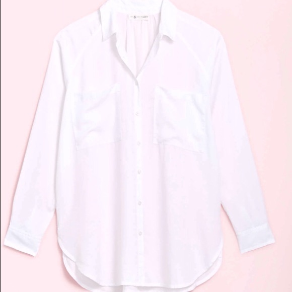 Lou & Grey Tops - Lou and Grey x Loft white button down tunic shirt